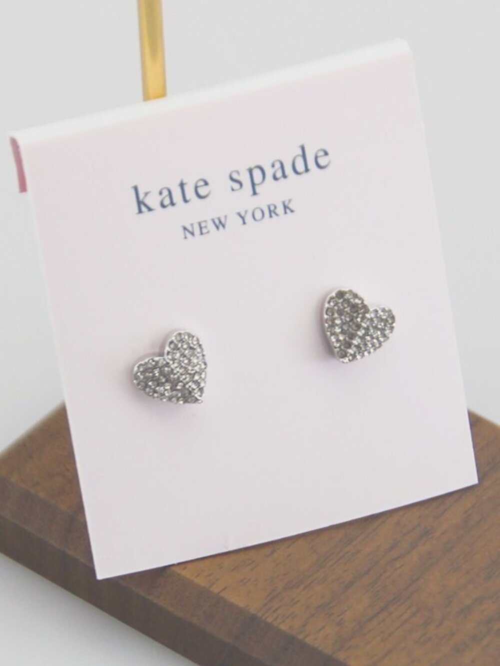 Kate Spade Peach Heart Inlaid Stud Earrings